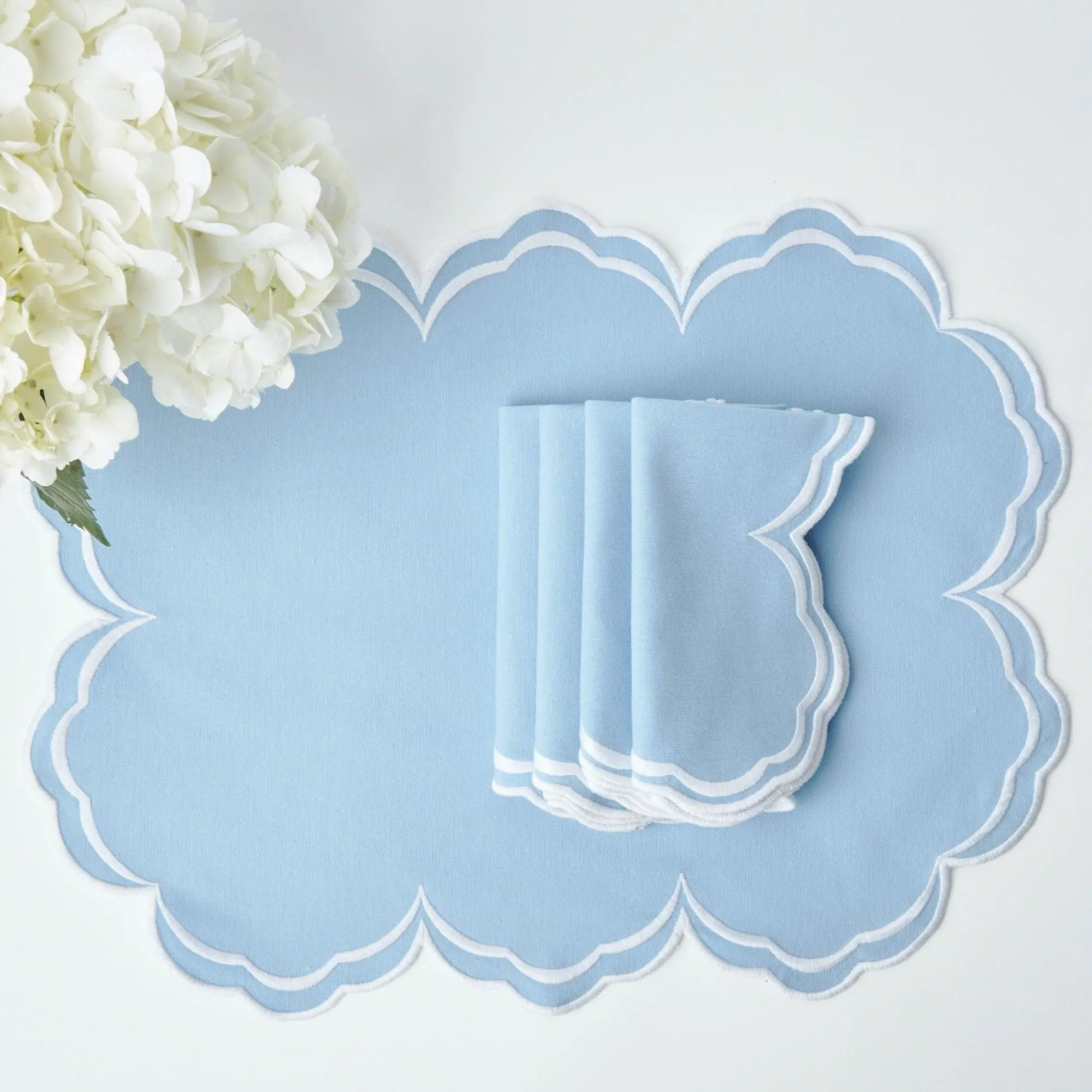 Serena Cornflower Blue Placemats (Set Of 4)|Mrs. Alice Outlet