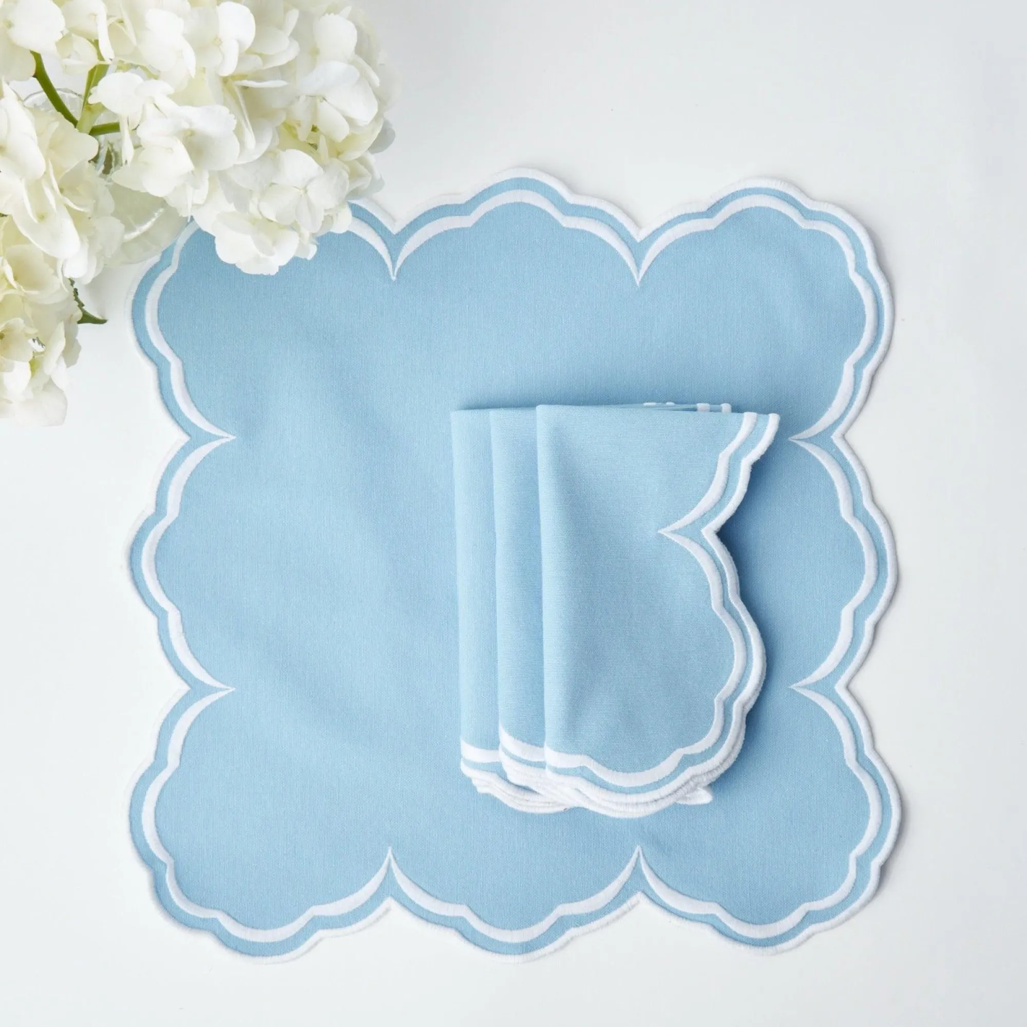 Serena Cornflower Blue Placemats (Set Of 4)|Mrs. Alice Outlet