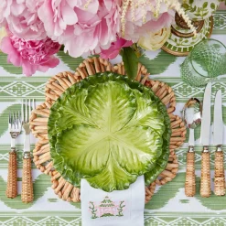 Serena Green Cabbage Dinner & Starter Plates (Set Of 8)|Mrs. Alice Best