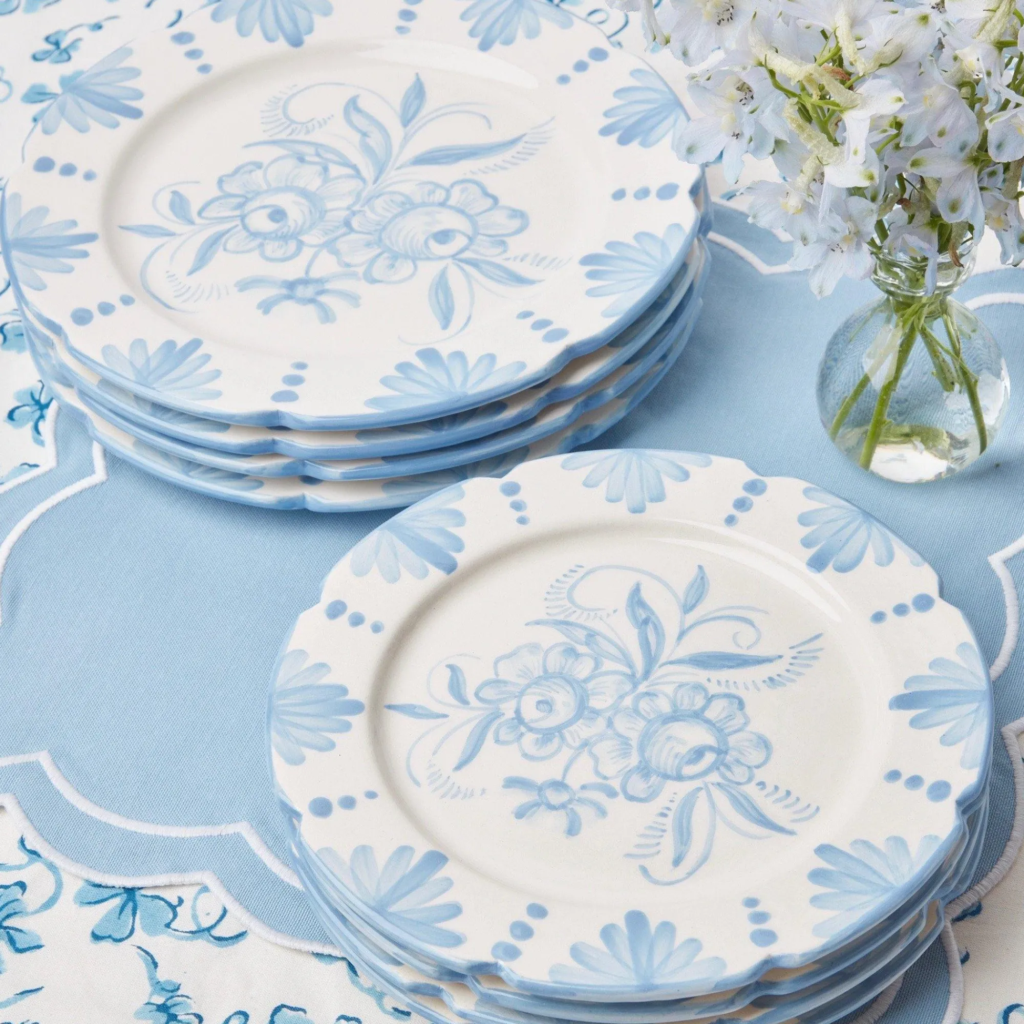 Seville Blue Gardenia Dinner Plate|Mrs. Alice