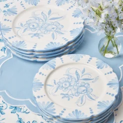 Seville Blue Gardenia Dinner Plate (Set Of 4)|Mrs. Alice
