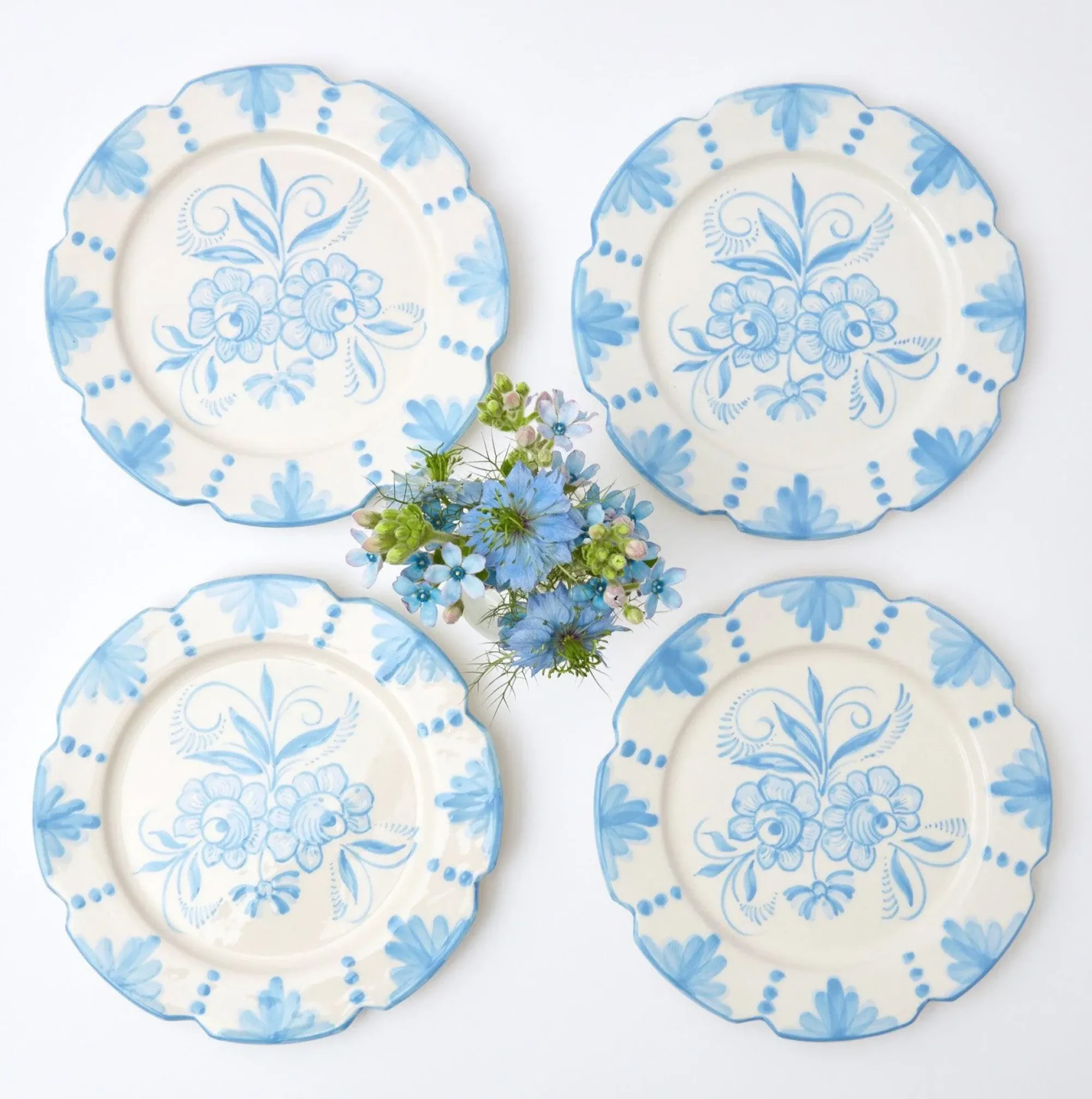 Seville Blue Gardenia Starter Plate (Set Of 4)|Mrs. Alice
