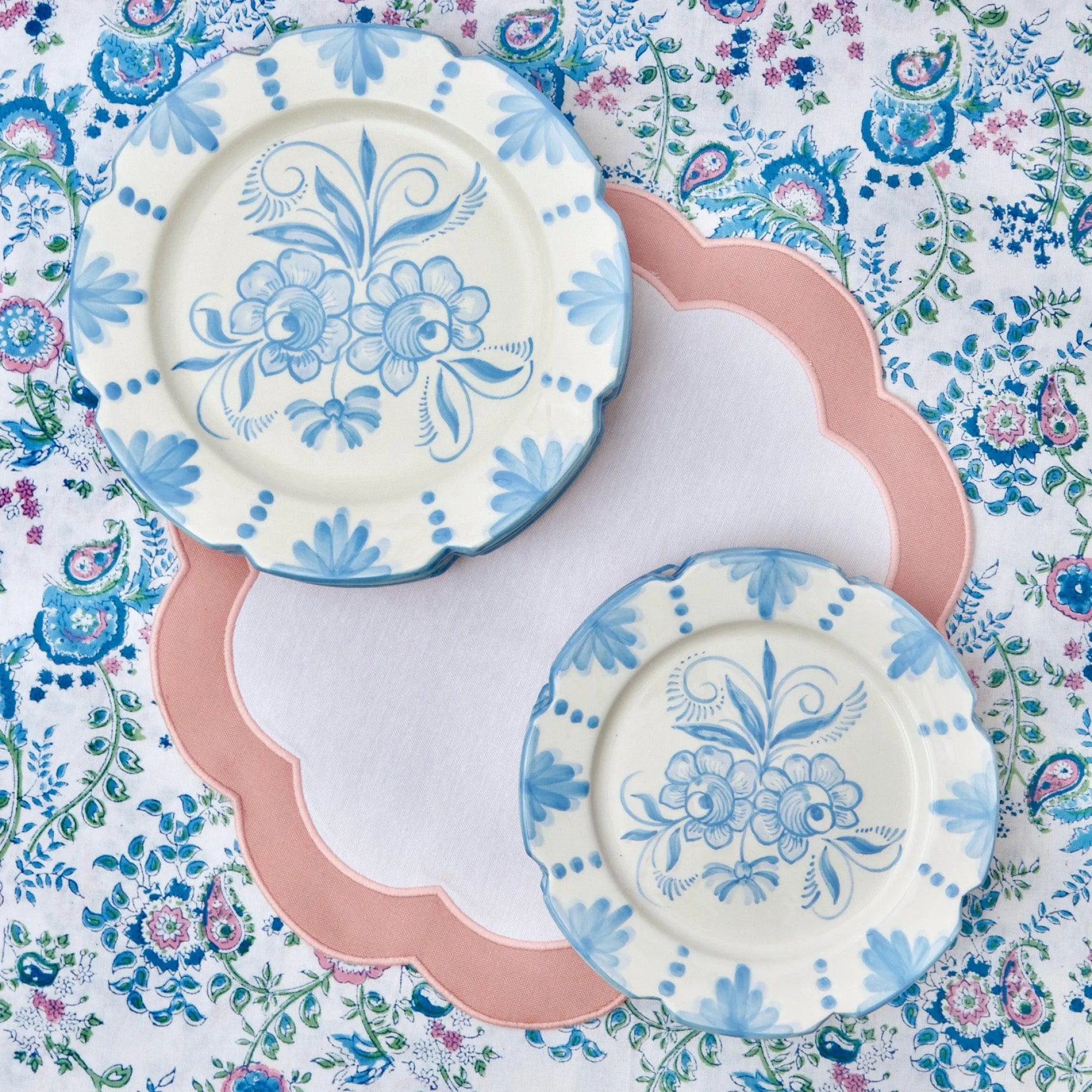 Seville Blue Gardenia Starter Plate (Set Of 4)|Mrs. Alice Hot