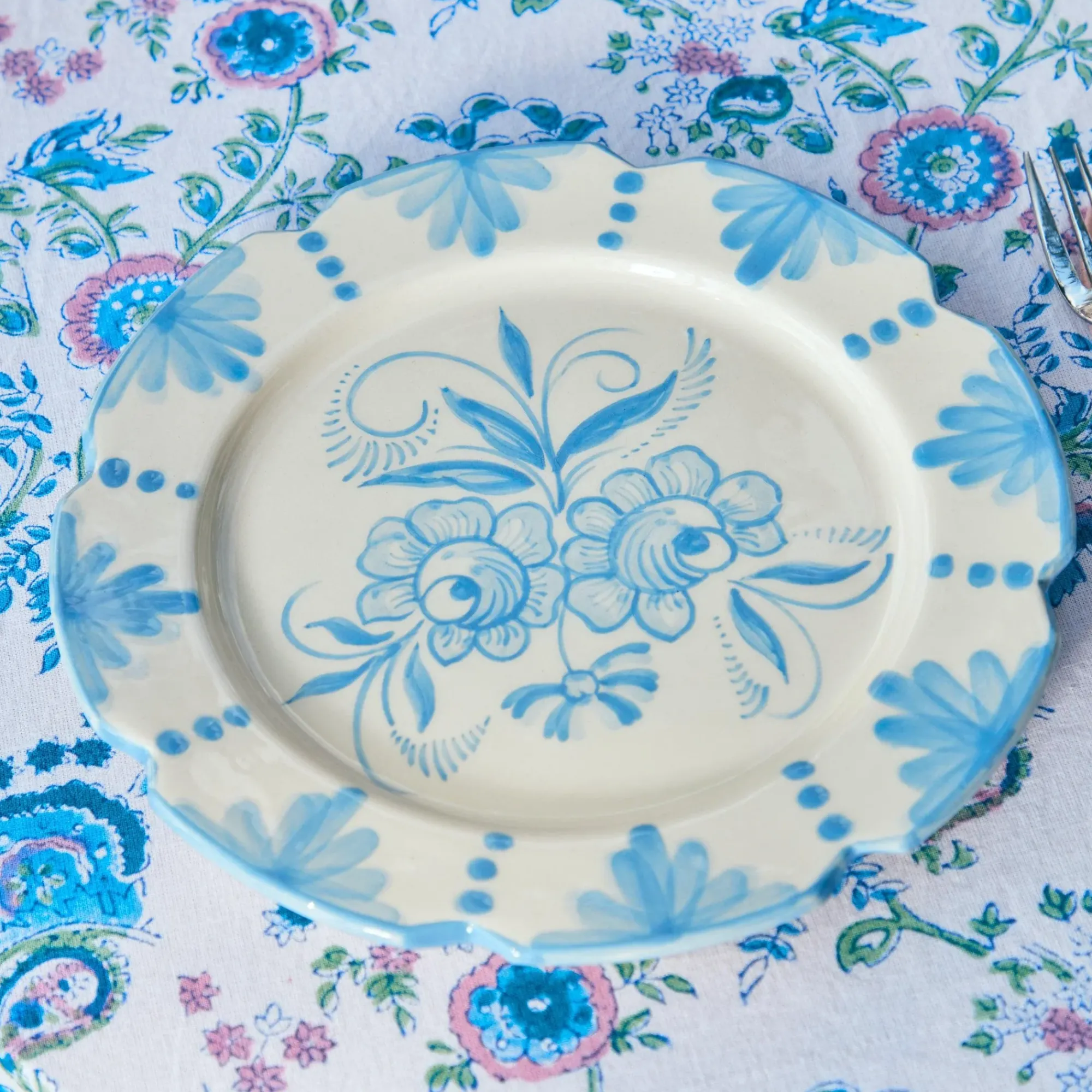 Seville Blue Gardenia Starter Plate (Set Of 4)|Mrs. Alice Hot