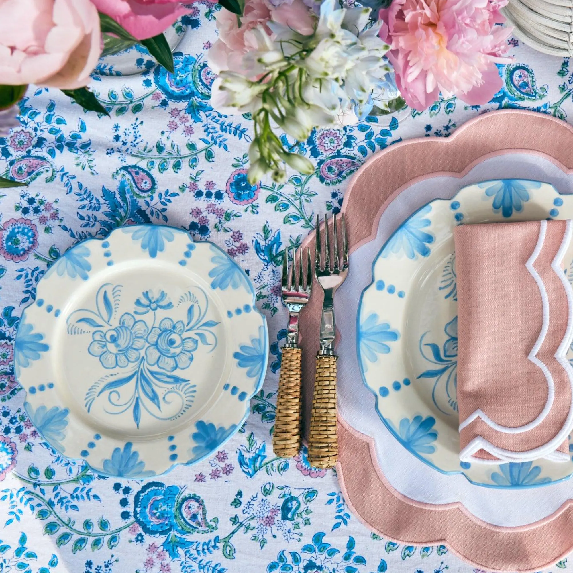 Seville Blue Gardenia Starter Plate (Set Of 4)|Mrs. Alice Hot