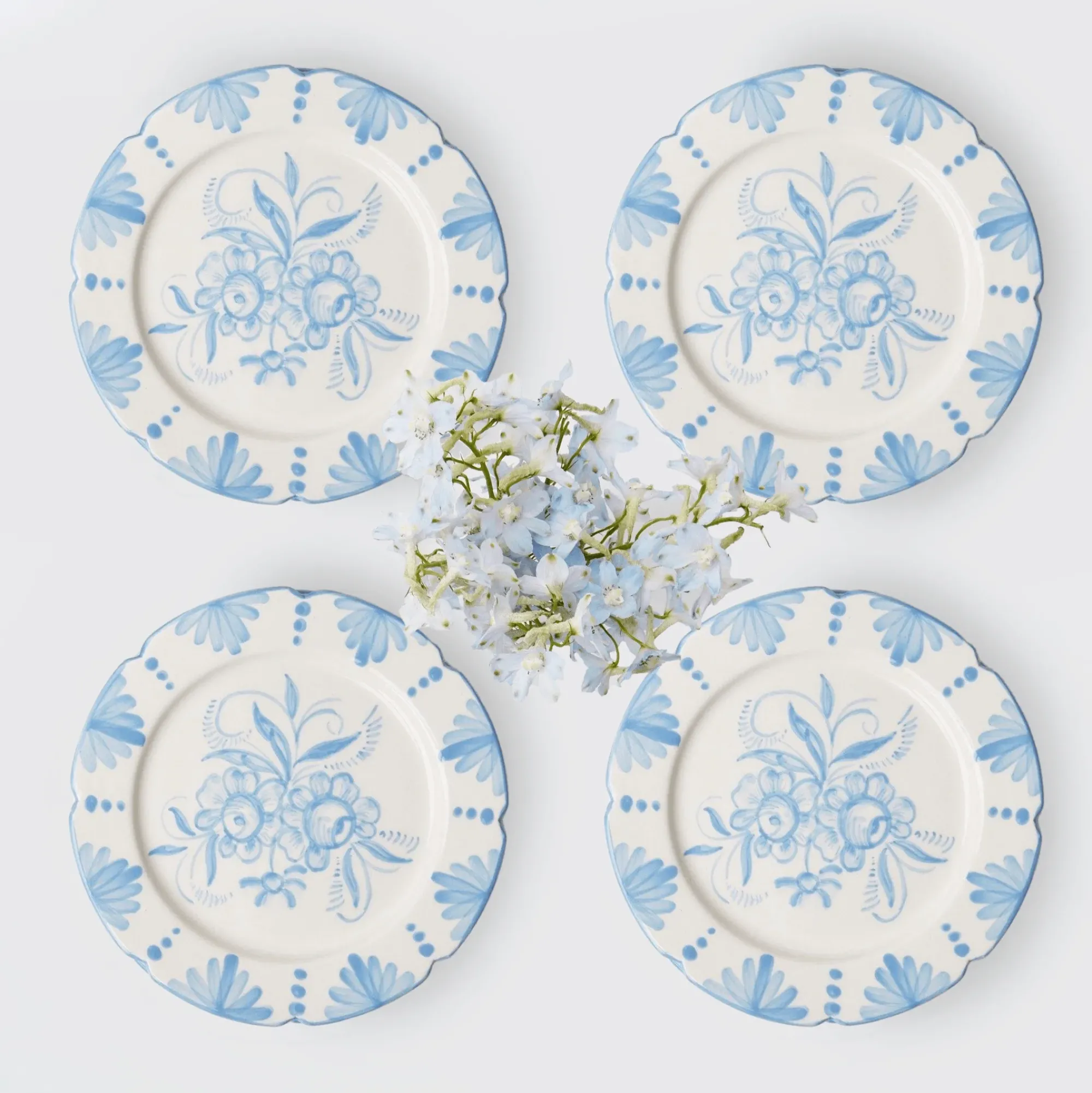 Seville Blue Gardenia Starter Plate (Set Of 4)|Mrs. Alice New