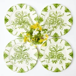 Seville Green Gardenia Dinner Plates (Set Of 4)|Mrs. Alice New