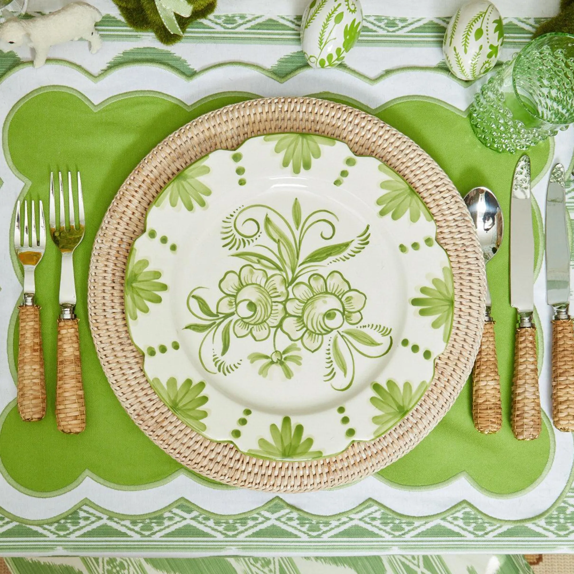 Seville Green Gardenia Dinner Plates (Set Of 4)|Mrs. Alice New