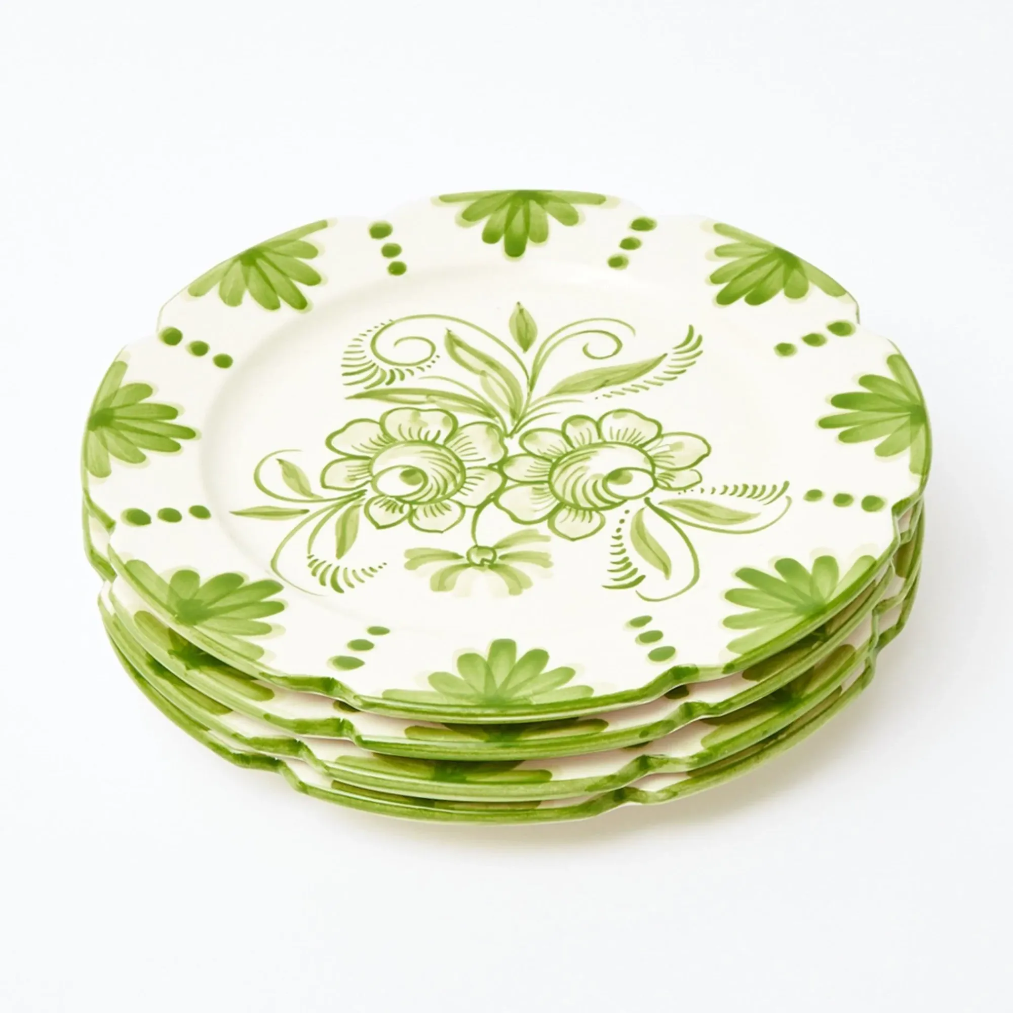 Seville Green Gardenia Dinner Plates (Set Of 4)|Mrs. Alice New