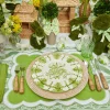 Seville Green Gardenia Dinner & Starter Plates (Set Of 8)|Mrs. Alice Sale