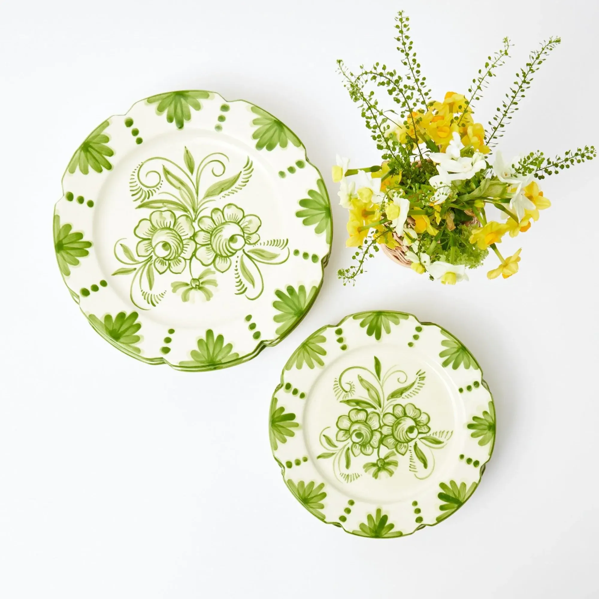 Seville Green Gardenia Starter Plates (Set Of 4)|Mrs. Alice Outlet