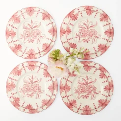 Seville Pink Gardenia Dinner & Starter Plates (Set Of 8)|Mrs. Alice Sale