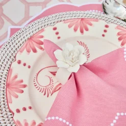 Seville Pink Gardenia Dinner & Starter Plates (Set Of 8)|Mrs. Alice Online