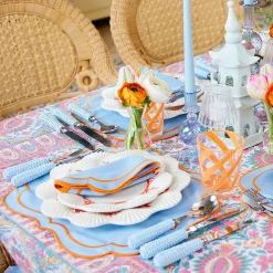 Small Camille Azure Candle Holders (Pair)|Mrs. Alice Outlet