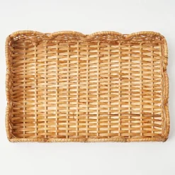 Small Scalloped Rattan Tray|Mrs. Alice New