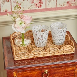 Small Scalloped Rattan Tray|Mrs. Alice New