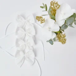 Snow White Velvet Napkin Bows (Set Of 4)|Mrs. Alice New