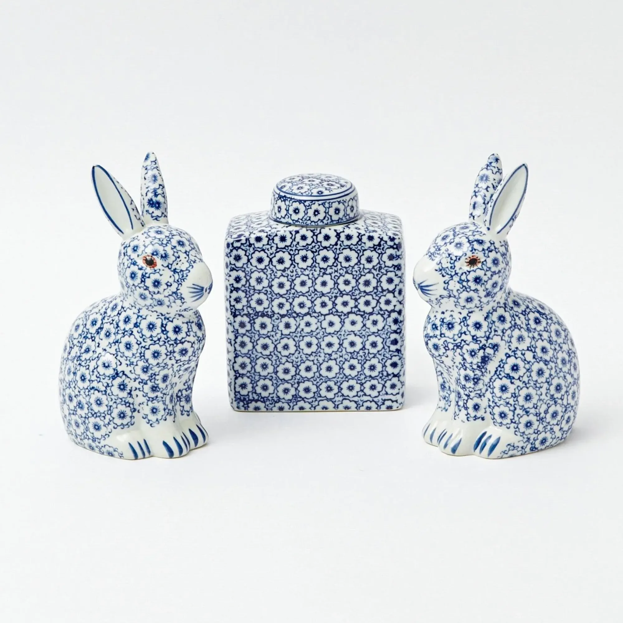 Square Floral Print Ginger Jar|Mrs. Alice New