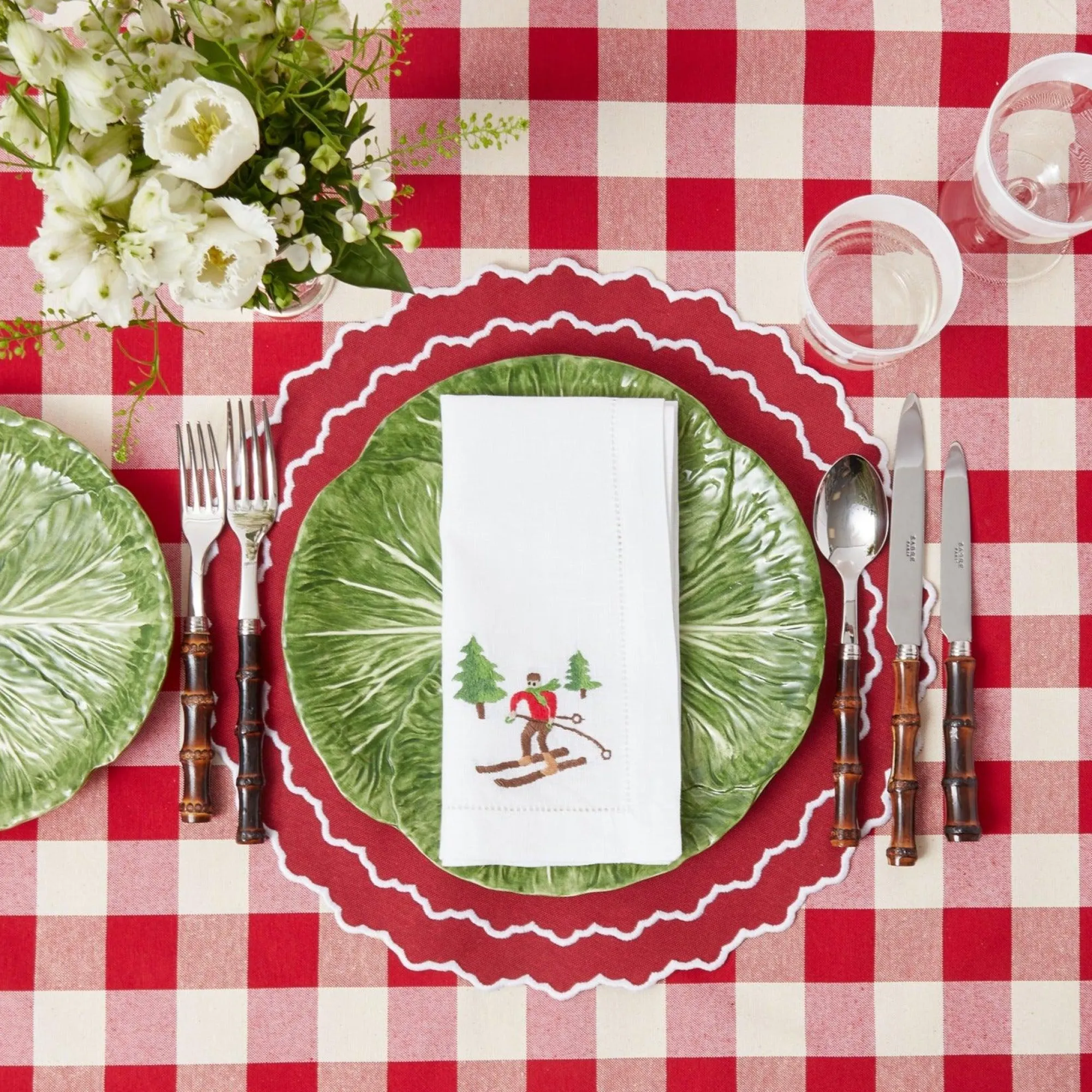 Swiss Red Gingham Tablecloth|Mrs. Alice New