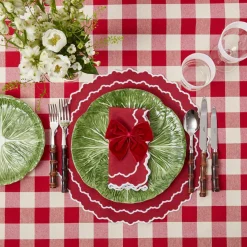 Swiss Red Gingham Tablecloth|Mrs. Alice New
