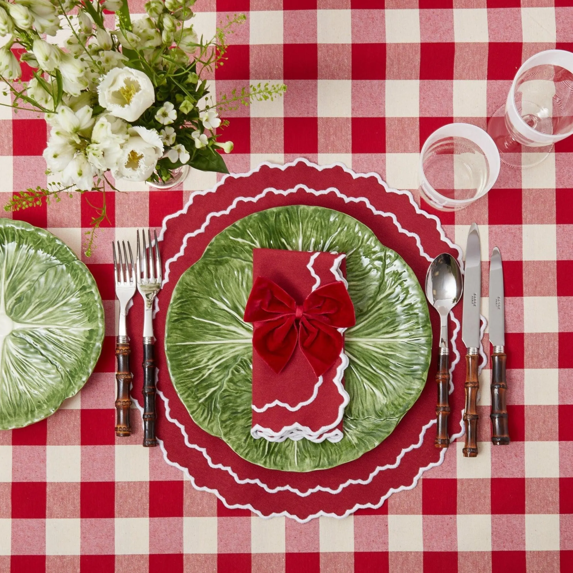 Swiss Red Gingham Tablecloth|Mrs. Alice New