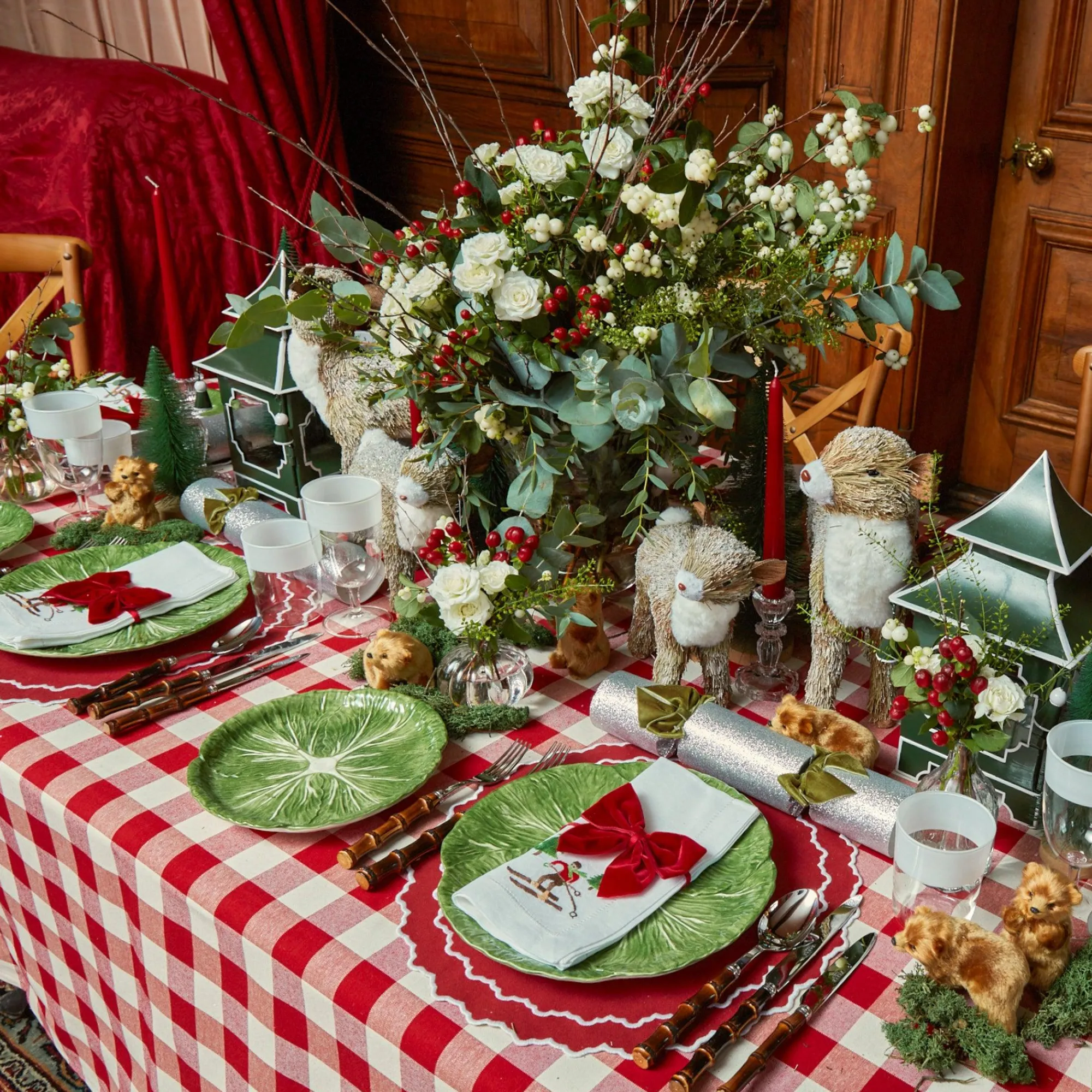 Swiss Red Gingham Tablecloth|Mrs. Alice New