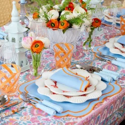 Sylvie Blue & Orange Napkins (Set Of 4)|Mrs. Alice Clearance