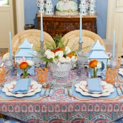 Sylvie Blue & Orange Placemats (Set Of 4)|Mrs. Alice