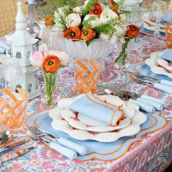 Sylvie Blue And Orange Placemats & Napkins (Set Of 4)|Mrs. Alice Sale