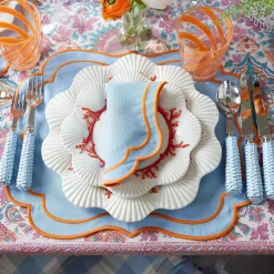 Sylvie Blue And Orange Placemats & Napkins (Set Of 4)|Mrs. Alice Sale