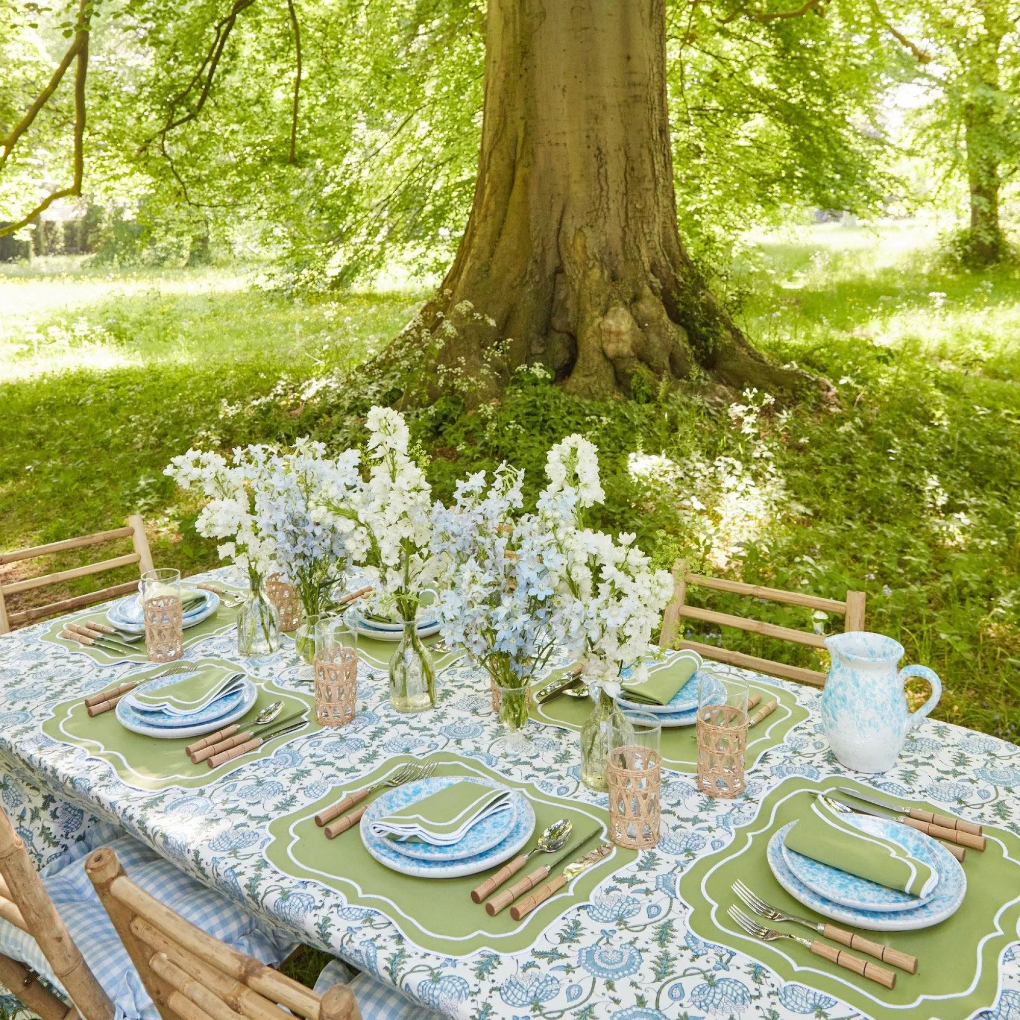 Sylvie Green Embroidered Napkins (Set Of 4)|Mrs. Alice Discount