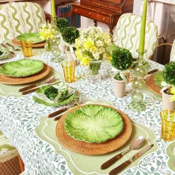 Sylvie Green Embroidered Placemats (Set Of 4)|Mrs. Alice Outlet