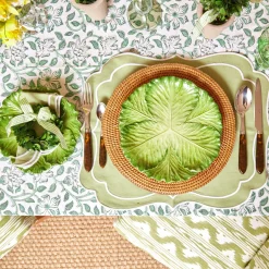 Sylvie Green Embroidered Placemats (Set Of 4)|Mrs. Alice Outlet