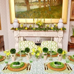 Sylvie Green Embroidered Placemats (Set Of 4)|Mrs. Alice Outlet