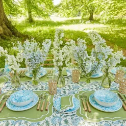 Sylvie Green Embroidered Placemats (Set Of 4)|Mrs. Alice Outlet