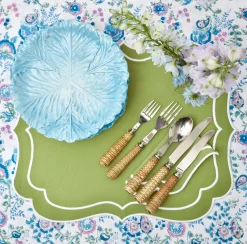 Sylvie Green Embroidered Placemats (Set Of 4)|Mrs. Alice Outlet