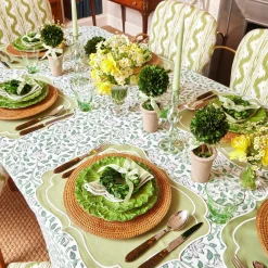Sylvie Green Embroidered Placemats & Napkins (Set Of 4)|Mrs. Alice Discount