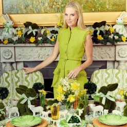 Sylvie Green Embroidered Placemats & Napkins (Set Of 4)|Mrs. Alice Discount