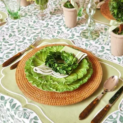 Sylvie Green Embroidered Placemats & Napkins (Set Of 4)|Mrs. Alice Discount