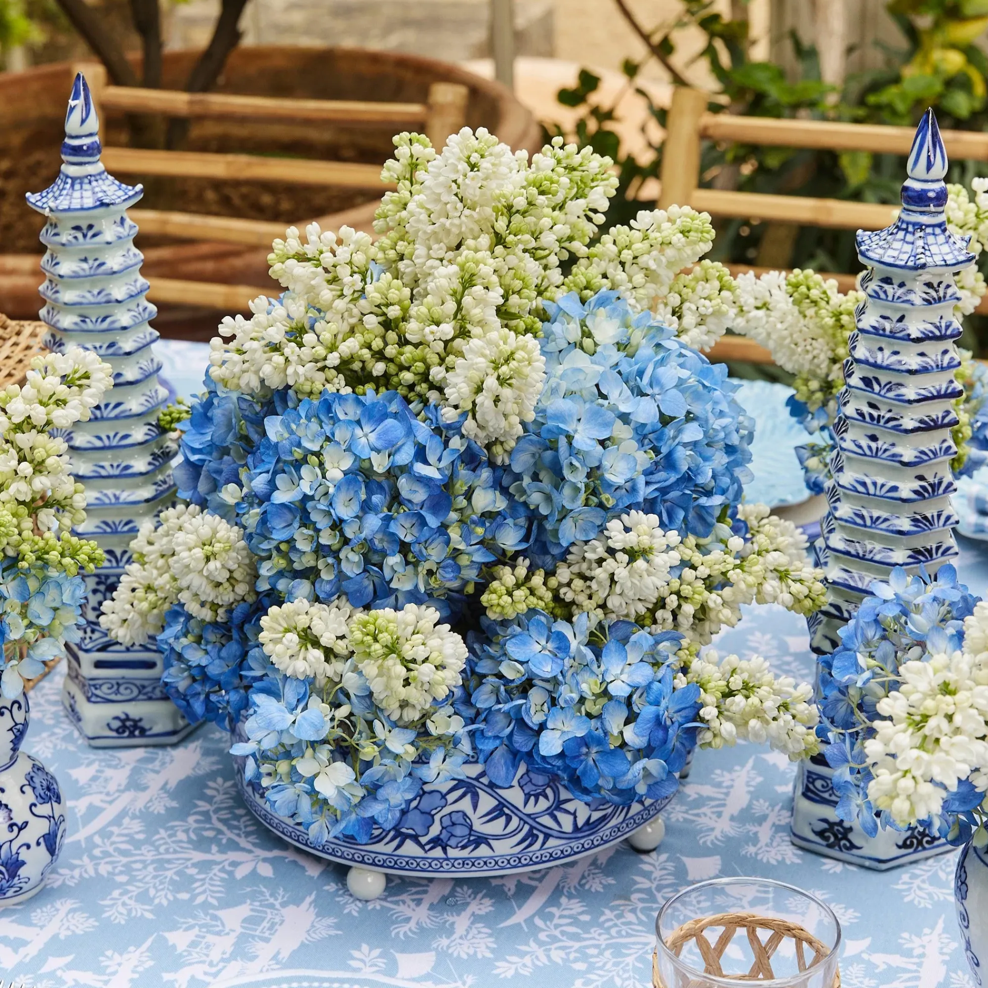 Three Piece Chinoiserie Vase|Mrs. Alice New
