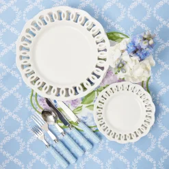 White Lace Dinner & Starter Plates (Set Of 8)|Mrs. Alice Discount