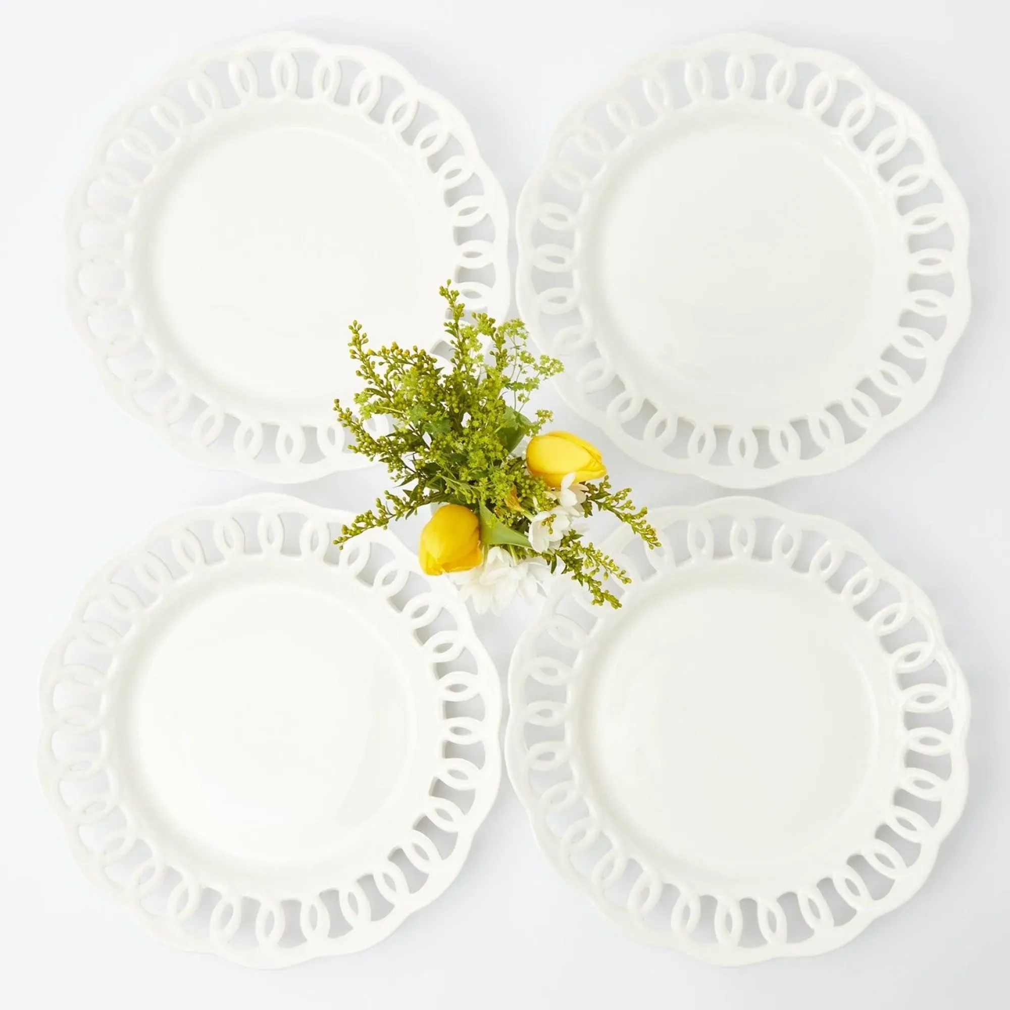 White Lace Dinner Plates (Set Of 4)|Mrs. Alice Best