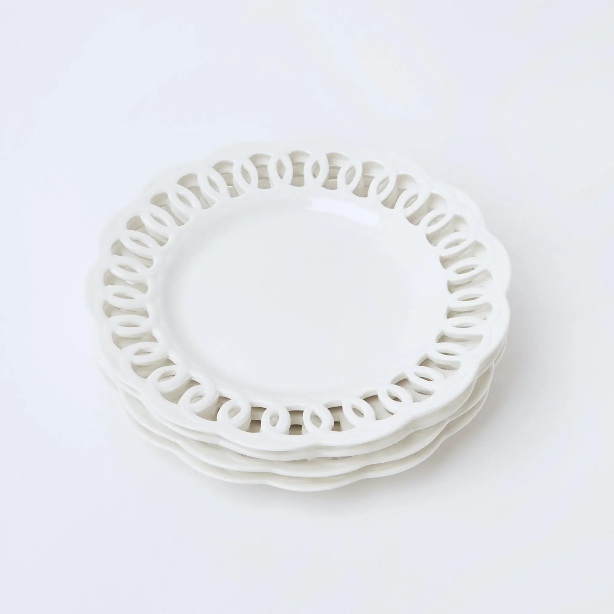 White Lace Starter Plates (Set Of 4)|Mrs. Alice