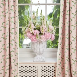 White Liliana Scalloped Rattan Urn|Mrs. Alice New