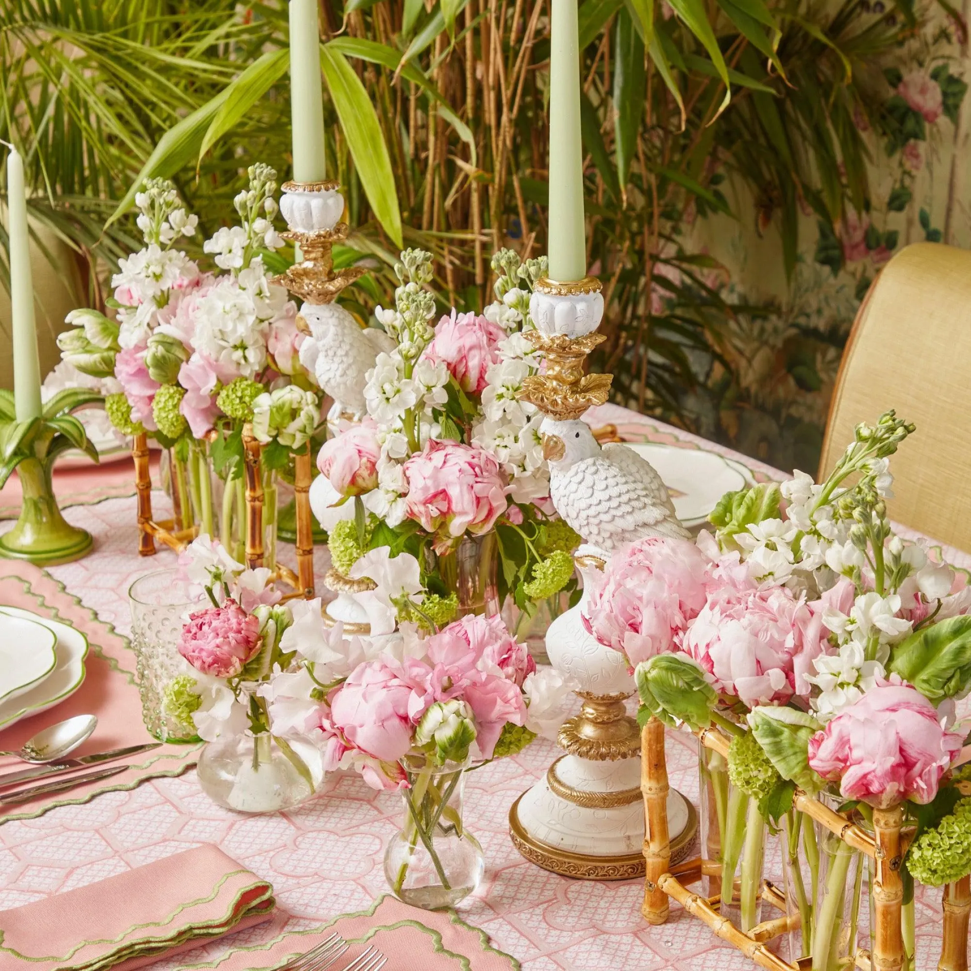 White Parrot Candle Holder (Pair)|Mrs. Alice Sale