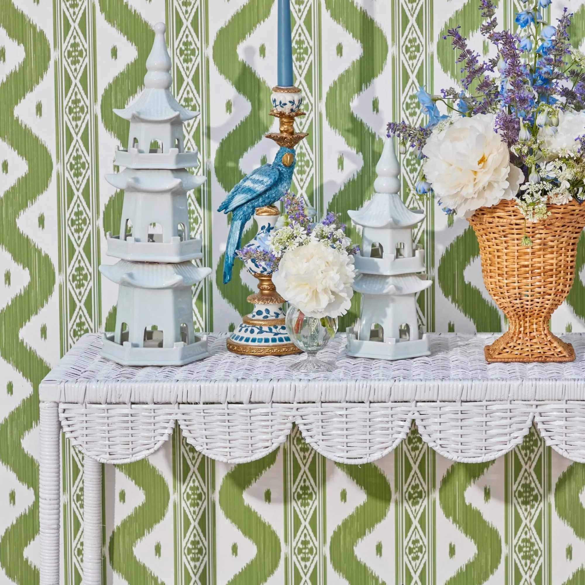 White Porcelain Pagodas (Pair)|Mrs. Alice Sale