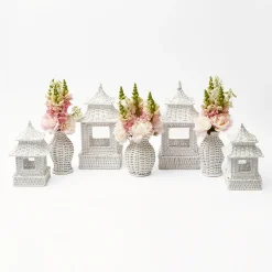 White Rattan Decoration Set|Mrs. Alice Clearance