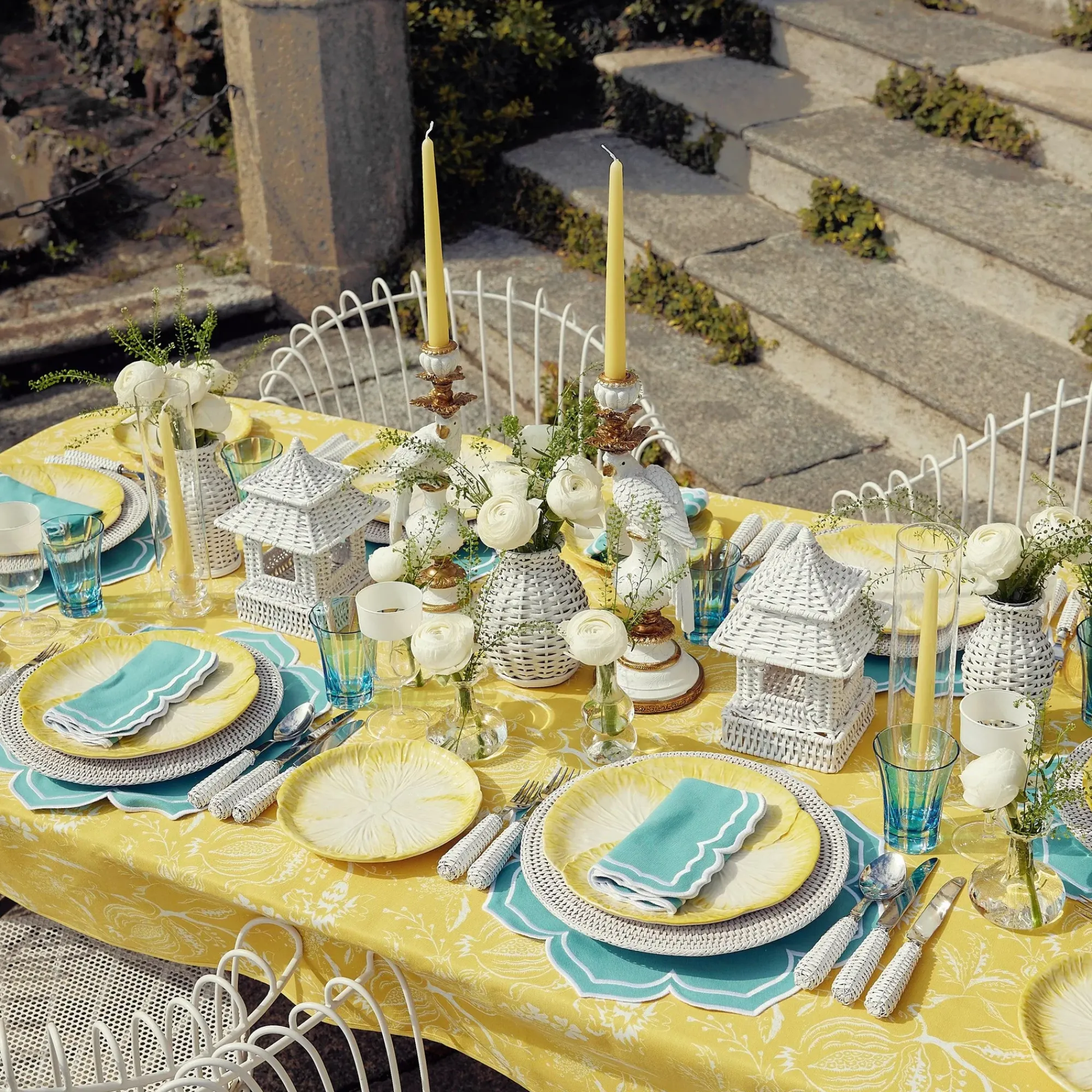 White Rattan Decoration Set|Mrs. Alice Clearance