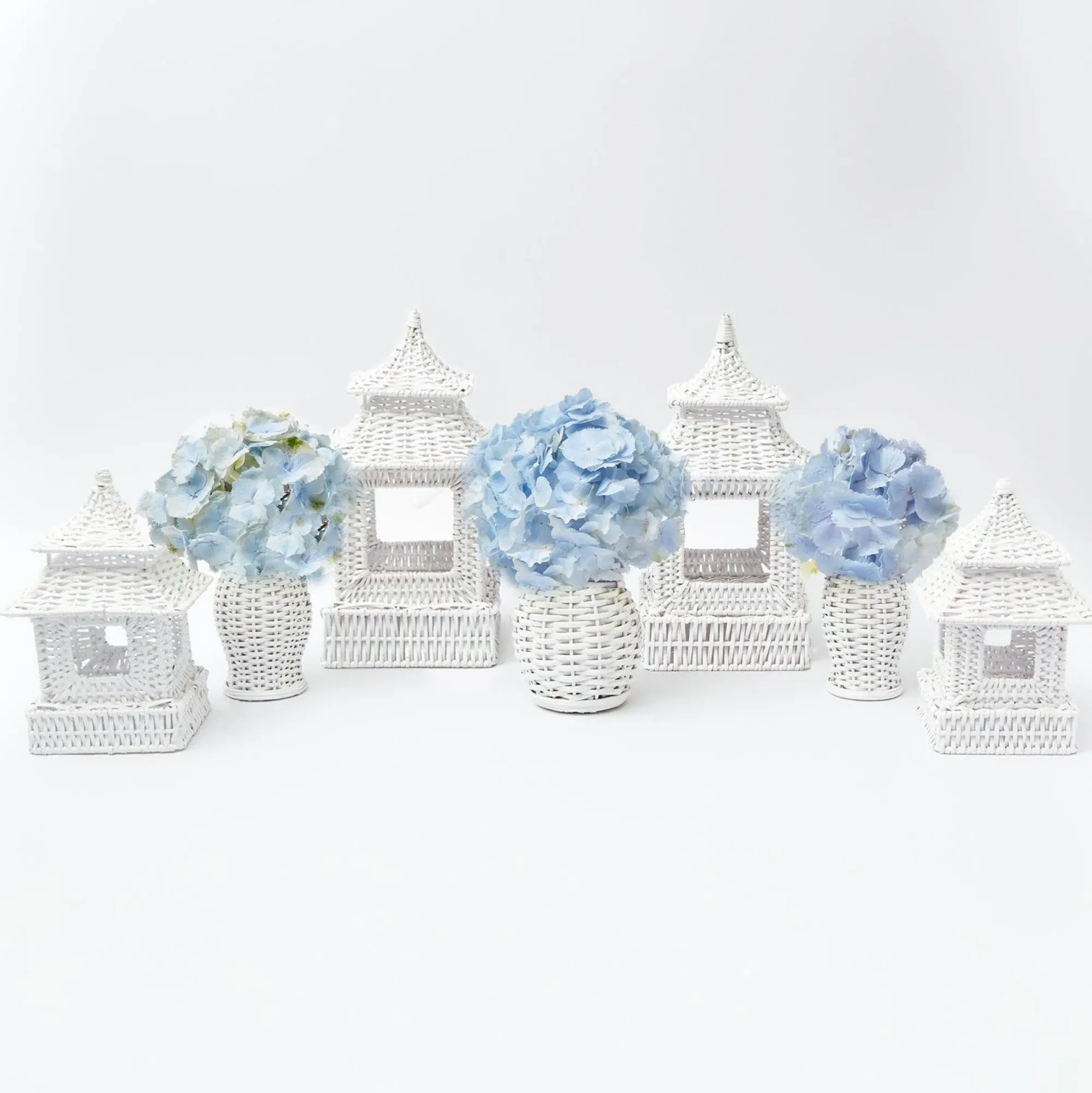 White Rattan Decoration Set|Mrs. Alice Outlet
