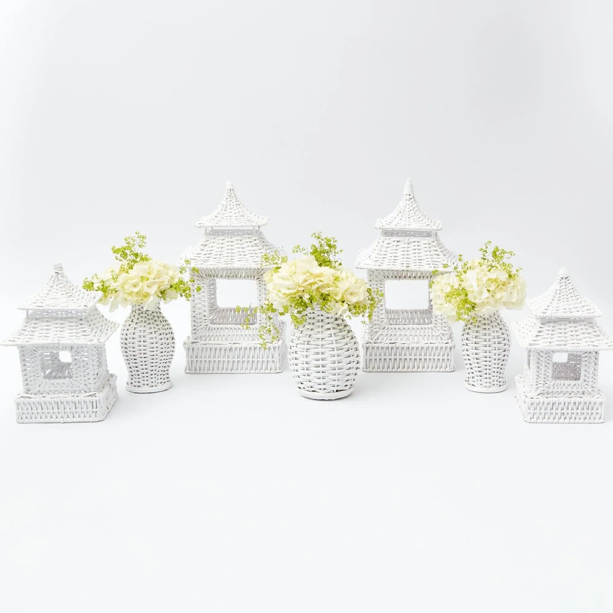 White Rattan Decoration Set|Mrs. Alice Clearance